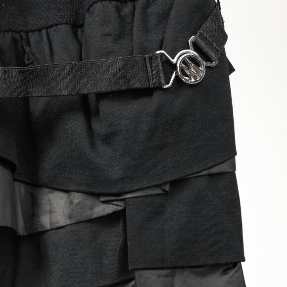 Moncler Black Cotton Ruffled Peplum T-Shirt - Picture 5 of 10